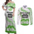 Cook Islands Marathon 2025-Pursuit in Paradise Couples Matching Off Shoulder Maxi Dress and Long Sleeve Button Shirt Green Color