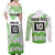 Cook Islands Marathon 2025-Pursuit in Paradise Couples Matching Off Shoulder Maxi Dress and Long Sleeve Button Shirt Green Color