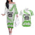 Cook Islands Marathon 2025-Pursuit in Paradise Couples Matching Off The Shoulder Long Sleeve Dress and Hawaiian Shirt Green Color