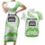 Cook Islands Marathon 2025-Pursuit in Paradise Couples Matching Short Sleeve Bodycon Dress and Hawaiian Shirt Green Color