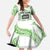 Cook Islands Marathon 2025-Pursuit in Paradise Family Matching Off Shoulder Maxi Dress and Hawaiian Shirt Green Color