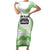 Cook Islands Marathon 2025-Pursuit in Paradise Family Matching Short Sleeve Bodycon Dress and Hawaiian Shirt Green Color