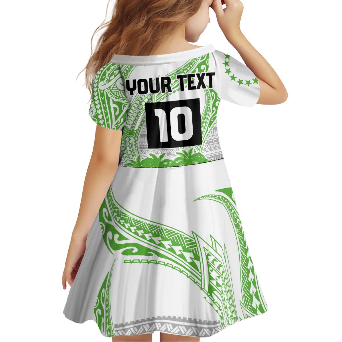 Cook Islands Marathon 2025-Pursuit in Paradise Kid Short Sleeve Dress Green Color LT03 - Polynesian Pride