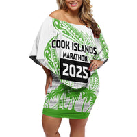 Cook Islands Marathon 2025-Pursuit in Paradise Off Shoulder Short Dress Green Color LT03 Women Green - Polynesian Pride