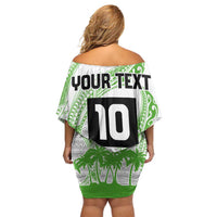 Cook Islands Marathon 2025-Pursuit in Paradise Off Shoulder Short Dress Green Color LT03 - Polynesian Pride