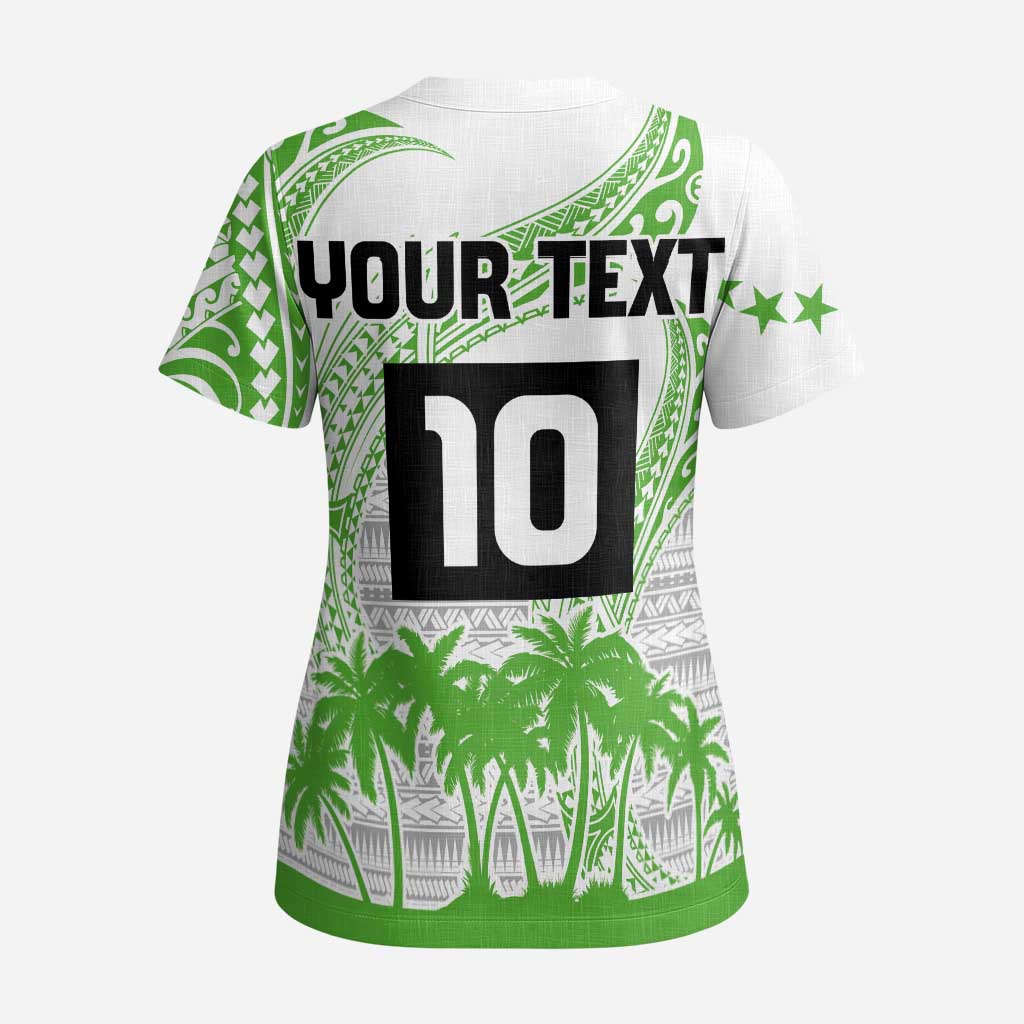Cook Islands Marathon 2025-Pursuit in Paradise Scrub Top Green Color LT03 - Polynesian Pride