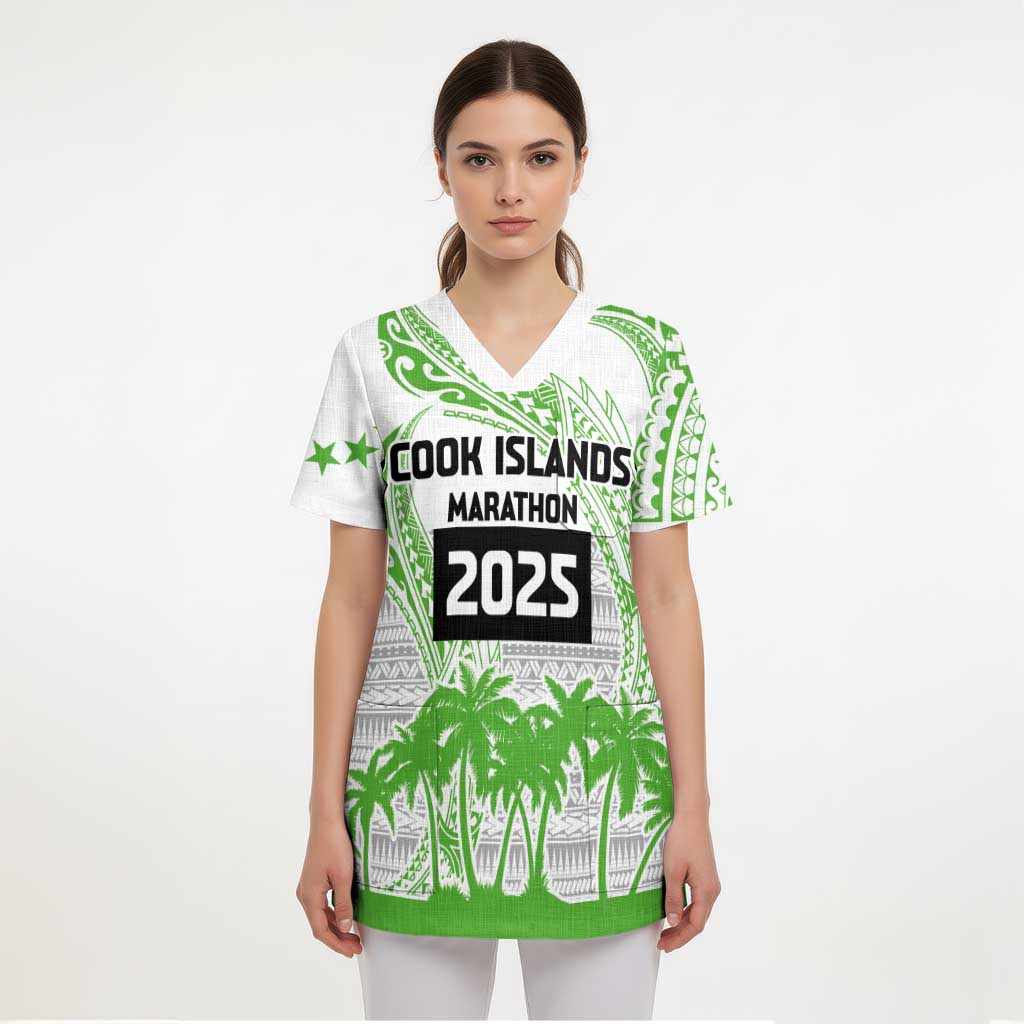 Cook Islands Marathon 2025-Pursuit in Paradise Scrub Top Green Color LT03 - Polynesian Pride