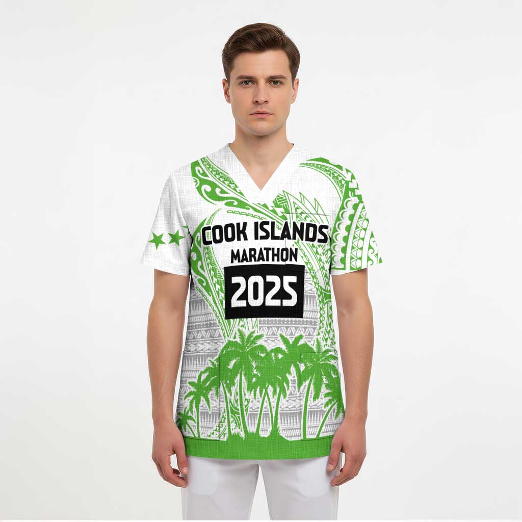 Cook Islands Marathon 2025-Pursuit in Paradise Scrub Top Green Color LT03 - Polynesian Pride