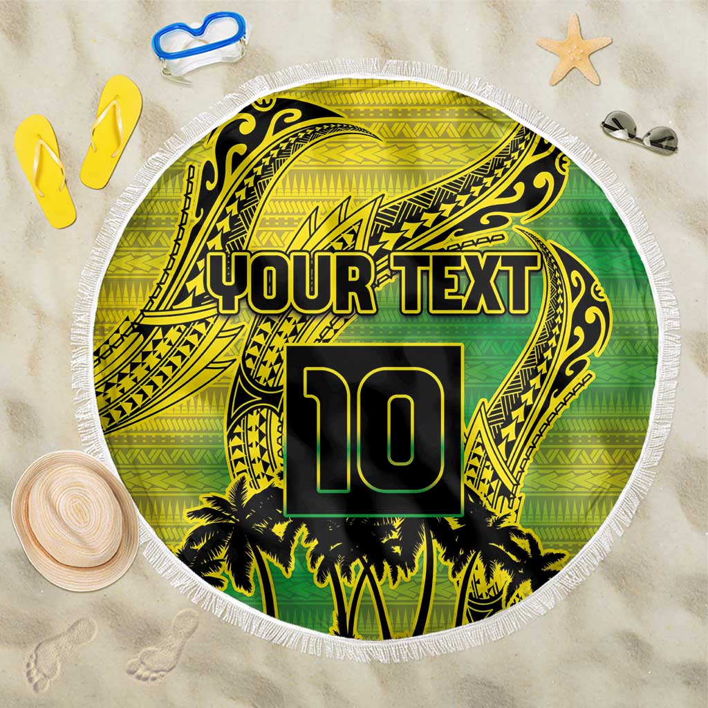 Cook Islands Marathon 2025-Pursuit in Paradise Beach Blanket Special Edition LT03 One Size 150cm Yellow-Green - Polynesian Pride