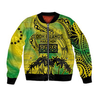 Cook Islands Marathon 2025-Pursuit in Paradise Bomber Jacket Special Edition LT03 Unisex Yellow-Green - Polynesian Pride