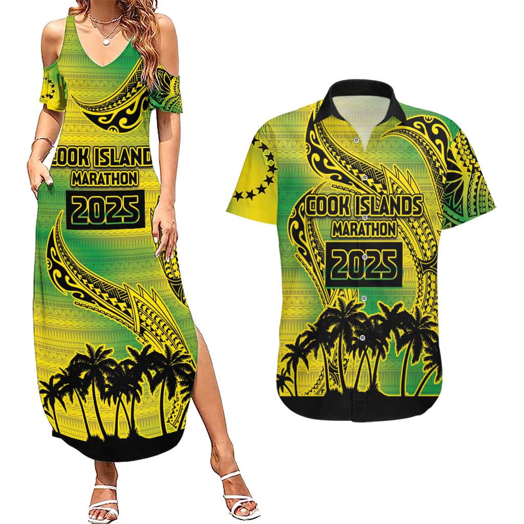 Cook Islands Marathon 2025-Pursuit in Paradise Couples Matching Summer Maxi Dress and Hawaiian Shirt Special Edition