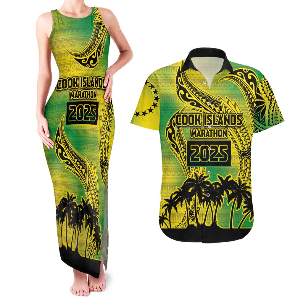 Cook Islands Marathon 2025-Pursuit in Paradise Couples Matching Tank Maxi Dress and Hawaiian Shirt Special Edition