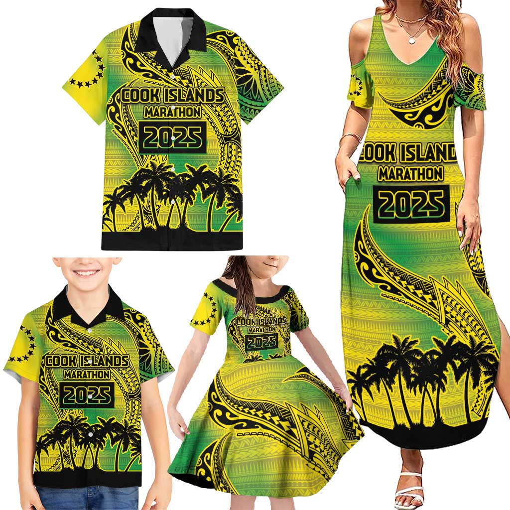 Cook Islands Marathon 2025-Pursuit in Paradise Family Matching Summer Maxi Dress and Hawaiian Shirt Special Edition