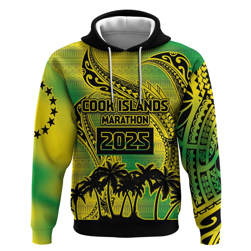 Cook Islands Marathon 2025-Pursuit in Paradise Hoodie Special Edition LT03 Pullover Hoodie Yellow-Green - Polynesian Pride