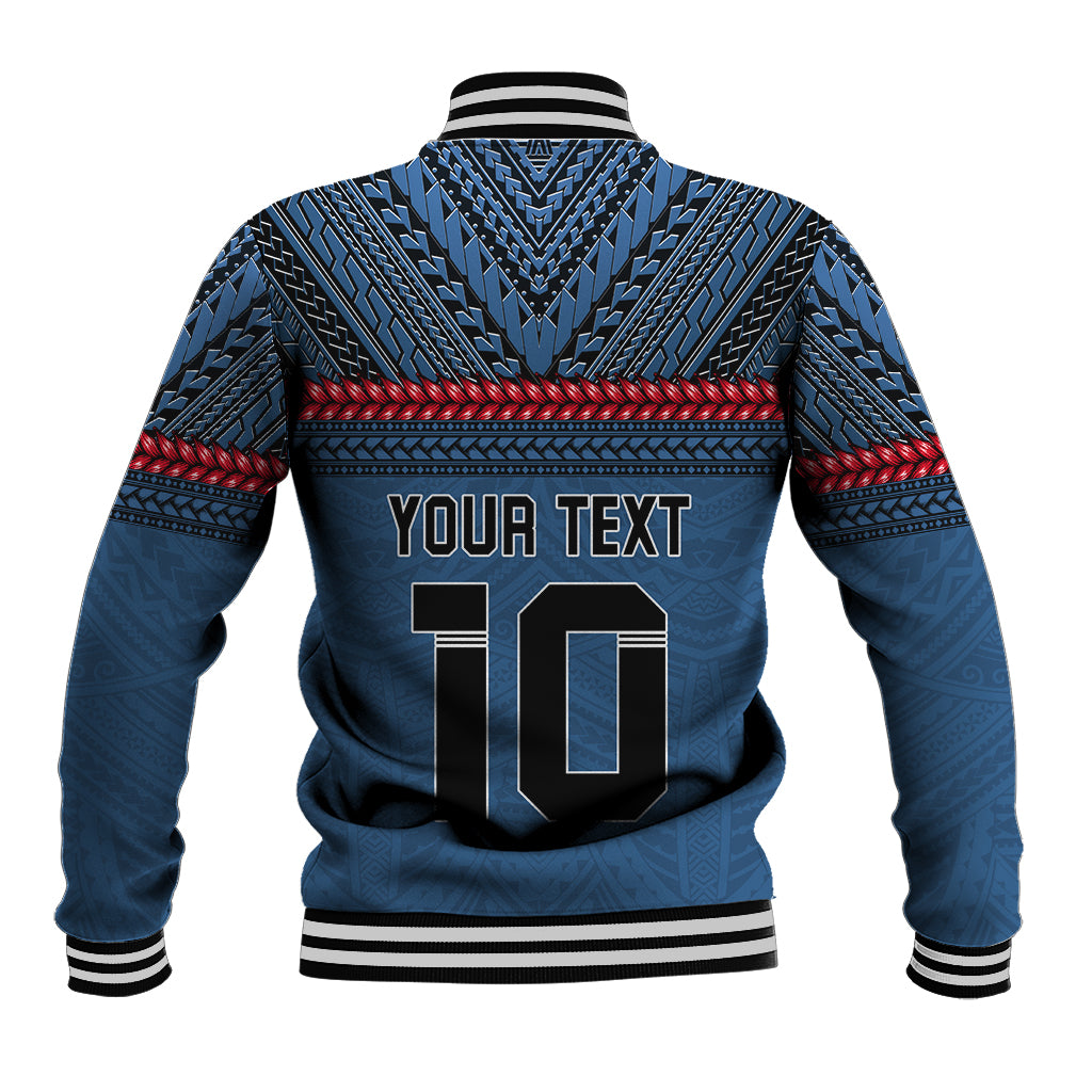 Custom Toa Samoa Rugby Baseball Jacket Samoan Warrior Ula Fala Tribal Pattern LT03 - Polynesian Pride