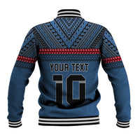 Custom Toa Samoa Rugby Baseball Jacket Samoan Warrior Ula Fala Tribal Pattern LT03 - Polynesian Pride