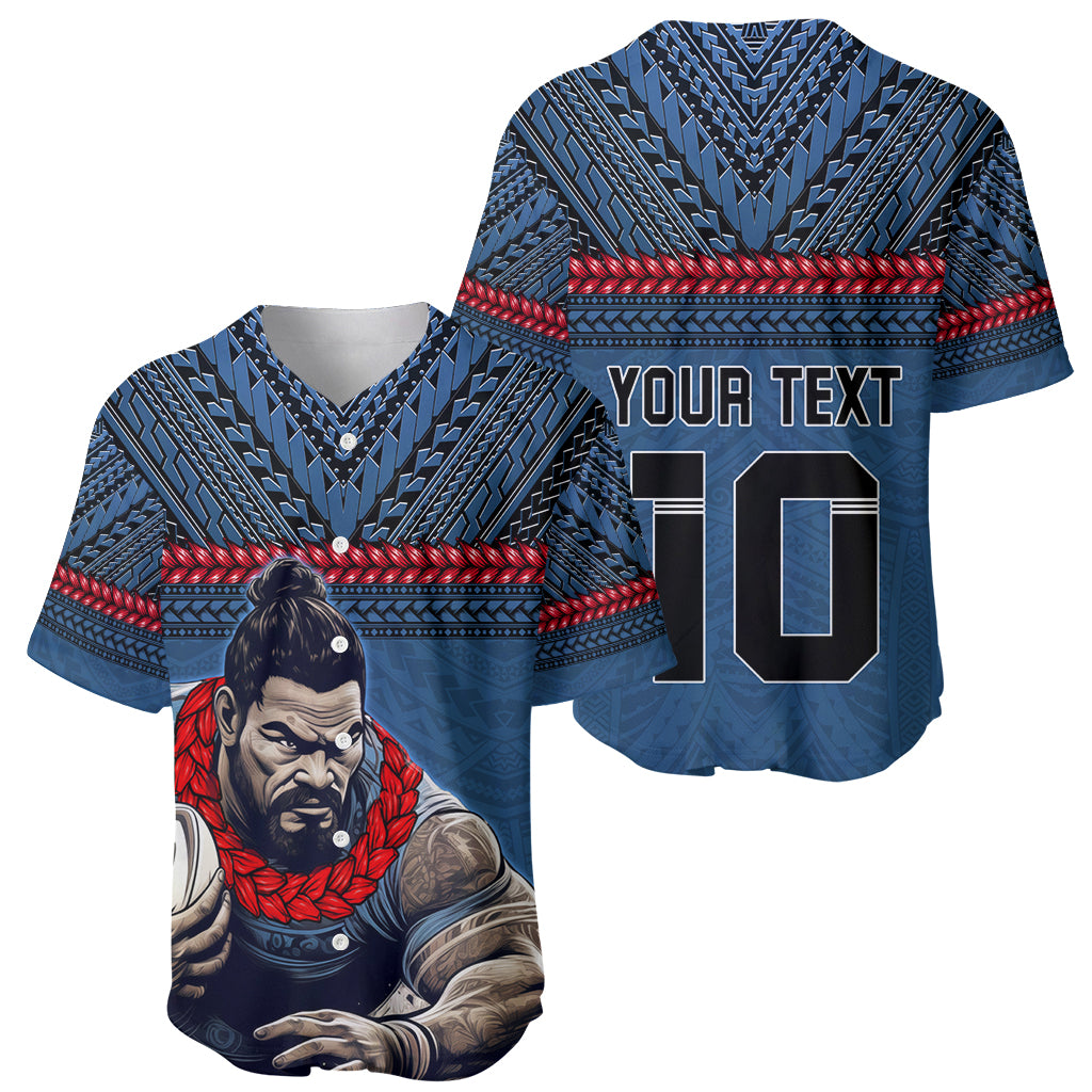 Custom Toa Samoa Rugby Baseball Jersey Samoan Warrior Ula Fala Tribal Pattern LT03 - Polynesian Pride