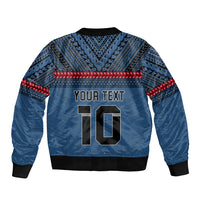 Custom Toa Samoa Rugby Bomber Jacket Samoan Warrior Ula Fala Tribal Pattern LT03 - Polynesian Pride
