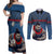 Custom Toa Samoa Rugby Couples Matching Off Shoulder Maxi Dress and Long Sleeve Button Shirt Samoan Warrior Ula Fala Tribal Pattern LT03