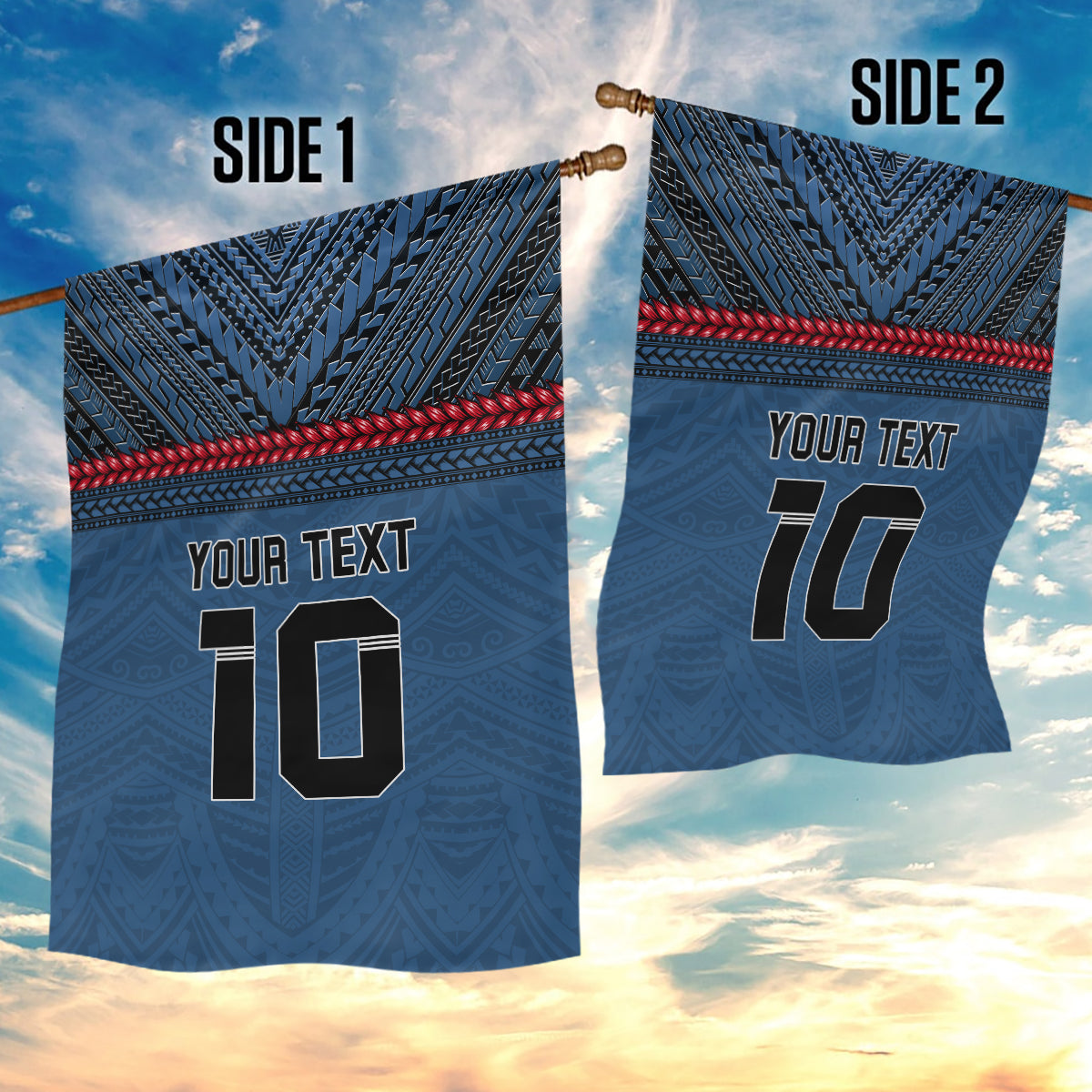 Custom Toa Samoa Rugby Garden Flag Samoan Warrior Ula Fala Tribal Pattern LT03 - Polynesian Pride