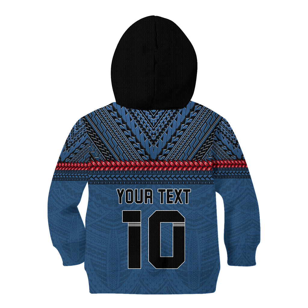 Custom Toa Samoa Rugby Kid Hoodie Samoan Warrior Ula Fala Tribal Pattern LT03 - Polynesian Pride