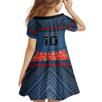 Custom Toa Samoa Rugby Kid Short Sleeve Dress Samoan Warrior Ula Fala Tribal Pattern LT03 - Polynesian Pride