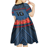 Custom Toa Samoa Rugby Kid Short Sleeve Dress Samoan Warrior Ula Fala Tribal Pattern LT03 - Polynesian Pride