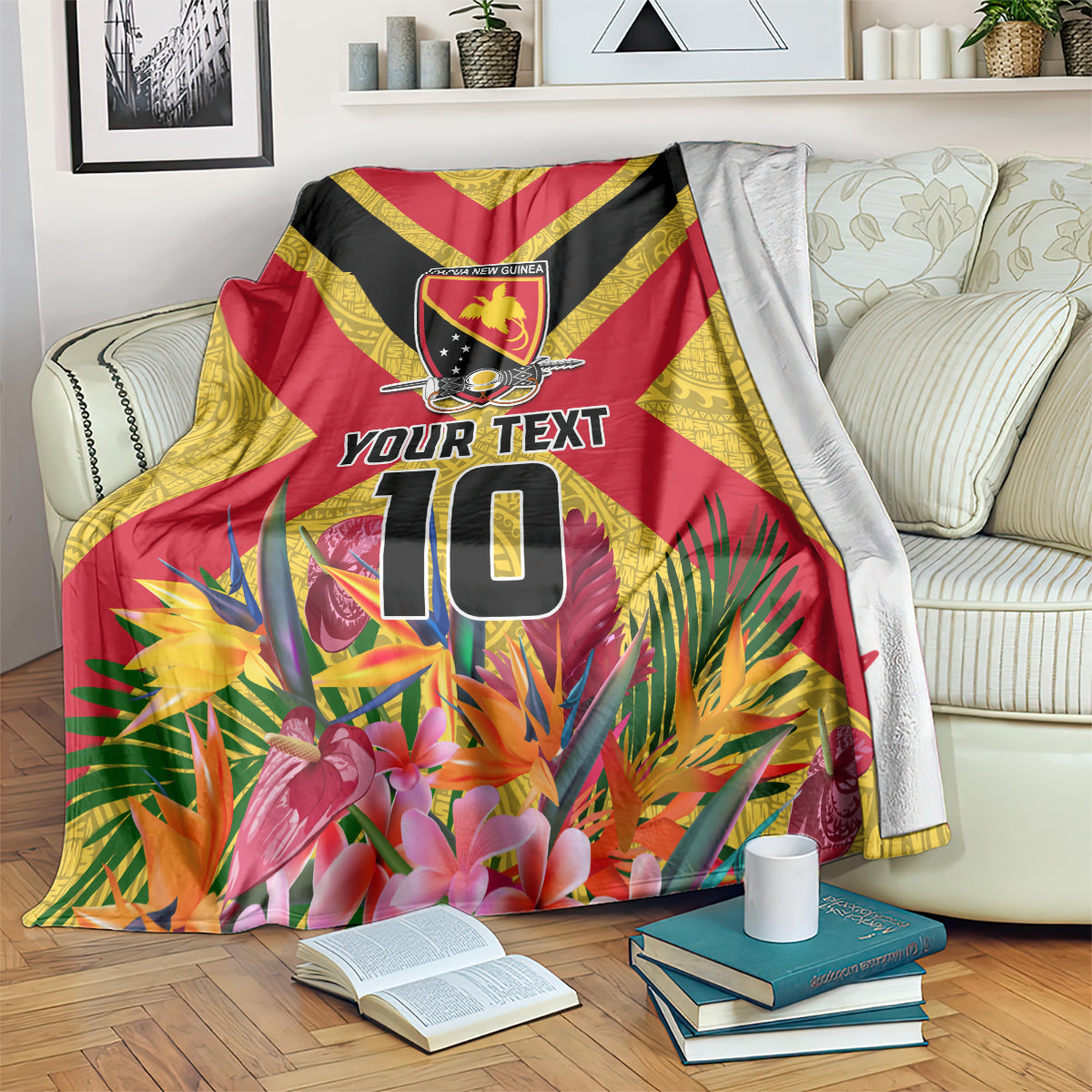 Custom Papua New Guinea Rugby Blanket Bird of Paradise and Hibiscus Polynesian Pattern Yellow Color LT03 Yellow - Polynesian Pride