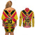 Custom Papua New Guinea Rugby Couples Matching Off Shoulder Short Dress and Long Sleeve Button Shirt Bird of Paradise and Hibiscus Polynesian Pattern Yellow Color LT03