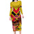 Custom Papua New Guinea Rugby Family Matching Long Sleeve Bodycon Dress and Hawaiian Shirt Bird of Paradise and Hibiscus Polynesian Pattern Yellow Color LT03