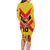 Custom Papua New Guinea Rugby Family Matching Long Sleeve Bodycon Dress and Hawaiian Shirt Bird of Paradise and Hibiscus Polynesian Pattern Yellow Color LT03