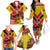 Custom Papua New Guinea Rugby Family Matching Off The Shoulder Long Sleeve Dress and Hawaiian Shirt Bird of Paradise and Hibiscus Polynesian Pattern Yellow Color LT03