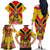 Custom Papua New Guinea Rugby Family Matching Off The Shoulder Long Sleeve Dress and Hawaiian Shirt Bird of Paradise and Hibiscus Polynesian Pattern Yellow Color LT03