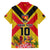 Custom Papua New Guinea Rugby Family Matching Short Sleeve Bodycon Dress and Hawaiian Shirt Bird of Paradise and Hibiscus Polynesian Pattern Yellow Color LT03