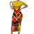 Custom Papua New Guinea Rugby Family Matching Short Sleeve Bodycon Dress and Hawaiian Shirt Bird of Paradise and Hibiscus Polynesian Pattern Yellow Color LT03