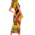 Custom Papua New Guinea Rugby Family Matching Short Sleeve Bodycon Dress and Hawaiian Shirt Bird of Paradise and Hibiscus Polynesian Pattern Yellow Color LT03