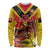 Custom Papua New Guinea Rugby Long Sleeve Shirt Bird of Paradise and Hibiscus Polynesian Pattern Yellow Color LT03