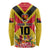 Custom Papua New Guinea Rugby Long Sleeve Shirt Bird of Paradise and Hibiscus Polynesian Pattern Yellow Color LT03