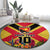 Custom Papua New Guinea Rugby Round Carpet Bird of Paradise and Hibiscus Polynesian Pattern Yellow Color