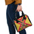 Custom Papua New Guinea Rugby Shoulder Handbag Bird of Paradise and Hibiscus Polynesian Pattern Yellow Color