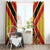 Custom Papua New Guinea Rugby Window Curtain Bird of Paradise and Hibiscus Polynesian Pattern Yellow Color