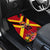 Custom Papua New Guinea Rugby Car Mats Bird of Paradise and Hibiscus Polynesian Pattern Red Color