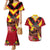 Custom Papua New Guinea Rugby Couples Matching Mermaid Dress and Hawaiian Shirt Bird of Paradise and Hibiscus Polynesian Pattern Red Color LT03