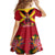 Custom Papua New Guinea Rugby Family Matching Off Shoulder Maxi Dress and Hawaiian Shirt Bird of Paradise and Hibiscus Polynesian Pattern Red Color LT03