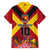 Custom Papua New Guinea Rugby Family Matching Puletasi and Hawaiian Shirt Bird of Paradise and Hibiscus Polynesian Pattern Red Color LT03