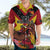 Custom Papua New Guinea Rugby Hawaiian Shirt Bird of Paradise and Hibiscus Polynesian Pattern Red Color LT03