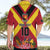 Custom Papua New Guinea Rugby Hawaiian Shirt Bird of Paradise and Hibiscus Polynesian Pattern Red Color LT03