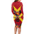 Custom Papua New Guinea Rugby Long Sleeve Bodycon Dress Bird of Paradise and Hibiscus Polynesian Pattern Red Color LT03