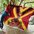 Custom Papua New Guinea Rugby Quilt Bird of Paradise and Hibiscus Polynesian Pattern Red Color