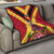 Custom Papua New Guinea Rugby Quilt Bird of Paradise and Hibiscus Polynesian Pattern Red Color